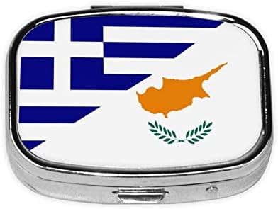 דגל של יוון וקפריסין כיכר מיני גלולת תיבת מתכת רפואה ארגונית נסיעות ידידותי נייד גלולת מקרה