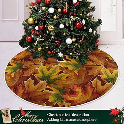 עלים סתיו חג ההודיה חצאית עץ חג המולד 36 אינץ '/48 אינץ' תפאורה ביתית לחצאית עץ חג המולד מחצלת קישוטים