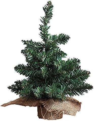 עץ חג המולד המלאכותי מיני, קישוט עץ חג המולד של חג המולד עם בסיס יוטה לשולחן השולחן, עץ חג המולד