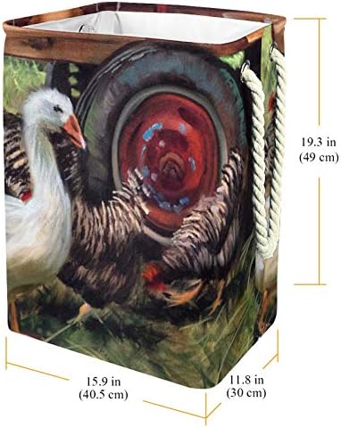 אווז ותרנגולות ציור 300 ד אוקספורד עמיד למים בגדי סל גדול כביסה סל עבור שמיכות בגדי צעצועי בחדר שינה