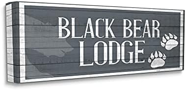 תעשיות סטופל סימן לודג ' דוב שחור עקבות בעלי חיים כפריים, עוצב על ידי קים אלן אמנות קיר בד, 10 על