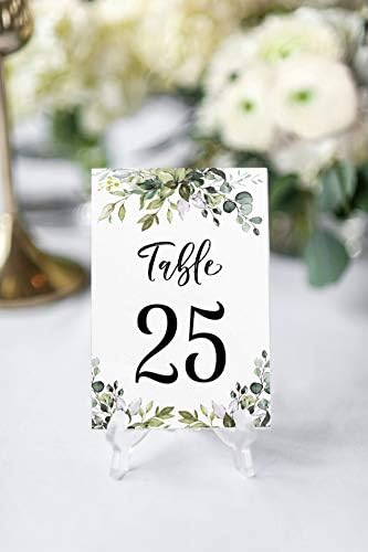 מודפס מסיבת שולחן כרטיס מספרי סט, 1-40 וראש שולחן כרטיס, ירק