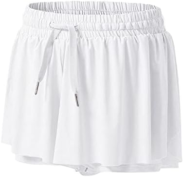 מכנסיים קצרים של נשים 2 ב 1 מכנסי פרפר מזדמנים מכנסיים קצרים יבש מהיר אימון אימון יוגה פעיל