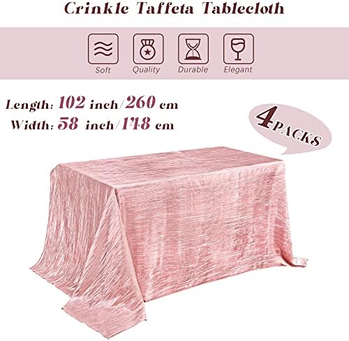 טורסטין 4 חתיכות שולחן חתונה טפטה טפטה שולחן שולחן שולחן מכסה 58 x 102 אינץ