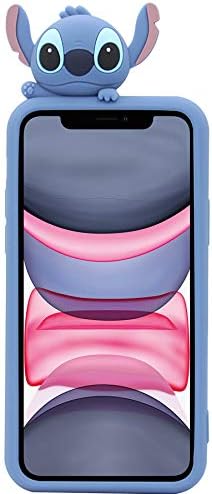 מארז MC Fashion iPhone 11, מארז תפר קריקטורות תלת מימדי חמוד עם קיקטנד סוגר סיבוב, כיסוי סיליקון רך ומגן רך