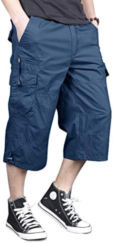 מגניבית גברים של קאפרי מכנסיים קצרים מטען מזדמן טיולים צבאי טקטי מתחת לברך מכנסיים קצרים 3/4 מכנסיים קצרים מטען