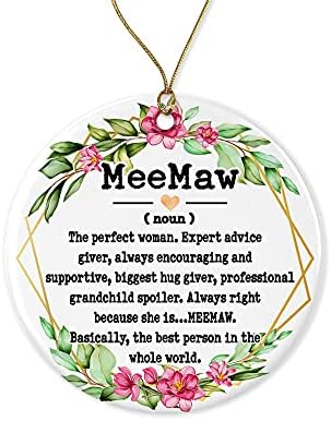 WOLFEDESIGNPDD קישוט שם עצם MEEMAW - קישוט לחג המולד למימוו - קישוט ליום האם - מתנות MeeMaw - הגדרת MeeMaw