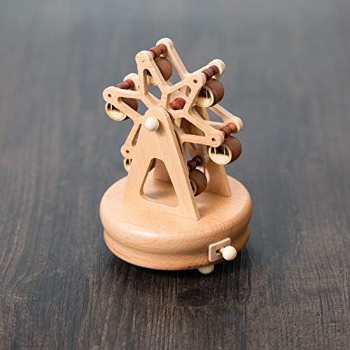 XJJZS קופסא מוזיקה יצירתית כוכב פריס גלגל עץ שעון עץ קופסא מוזיקה יום הולדת בוטיק קישוטי דגם מתנה