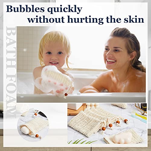 קונהיל סבון שומר תיק סיסל סבון תיק פילינג סבון פאוץ עם שרוך בר סבון תיק עם עץ חרוז קצף וייבוש סבון פילינג