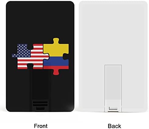 ארהב וקולומביה דגלים פאזל USB כונן פלאש עיצוב כרטיסי אשראי כונן הבזק כונן מזיכרון מותאם אישית מקש