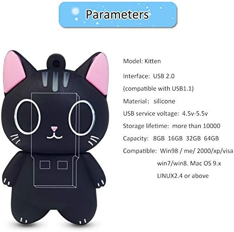 Leizhan כונן פלאש חמוד USB 32GB CART CART CAT PENDRIVE זיכרון אגודל מקל USB2.0 כונן קפיצה של בעלי