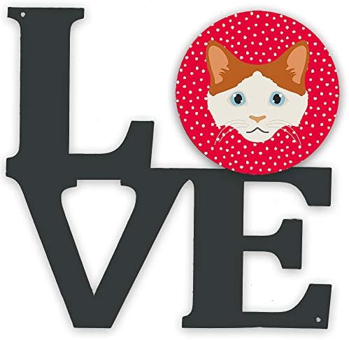 אוצרות קרוליין 5127 וולוו לה פרם חתול אהבה מתכת קיר יצירות אמנות אהבה, אדום,