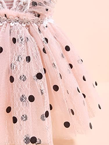 Qwinee Polka Dot Dot Dog שמלת תחרה תחרה שמלת נסיכת גור שמלות רשת חתול חמוד שמלות לרשת לכלבים בינוניים