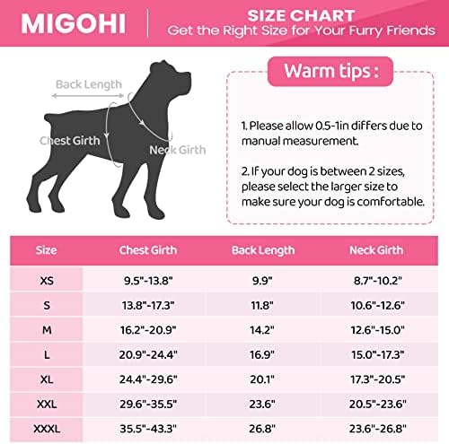 מעיל כלבים של מיגוהי, ז'קט כלבים אטום לרוח עם רוח עם מעילי חורף עטבי מים מרופדים למזג אוויר קר, אפוד