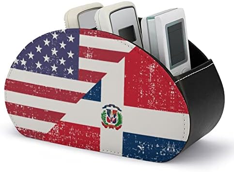 אמריקה הדומיניקנית דגל שלט רחוק תיבת אחסון רב תכליתי עור מפוצל טלוויזיה מרחוק מחזיק שולחן עבודה ארגונית