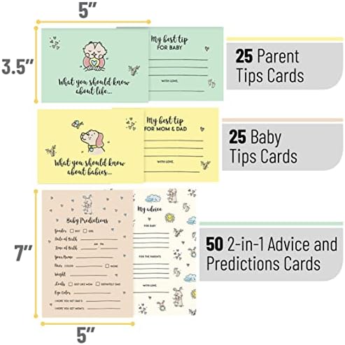 MPFY- כרטיסי עצות לתינוקות למקלחת לתינוקות, 100 חבילות, כרטיסי חיזוי לתינוקות למקלחת, כרטיסי ייעוץ מקלחת לתינוק,