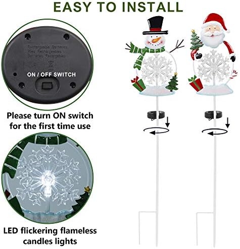 קישוטי חצר חג המולד של חג המולד, LED חיצוני LED חיצוני סולארי מופעל על פתית שלג חג המולד אורות