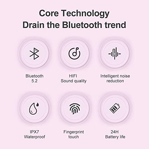 HOSEILI 2023NEW EditionBluetooth אוזניות. Bluetooth 5.2 אוזניות אלחוטיות באוזן ， תצוגת כוח LED IPX7