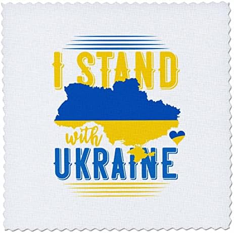 3רוז אני עומד עם מפת דגל אוקראינה וציטוט לב-ריבועי שמיכה