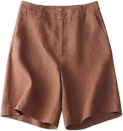Miashui Womens מכנסי טניס קצרים אלסטי נושם כותנה רופפת ומצעים חצי מכנסיים מכנסיים נשים ג'ין מכנסיים קצרים