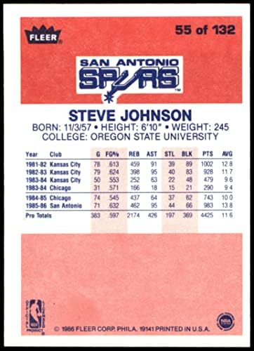 1986 פלר 55 סטיב ג'ונסון סן אנטוניו ספרס NM/MT SPURS KENTUCKY