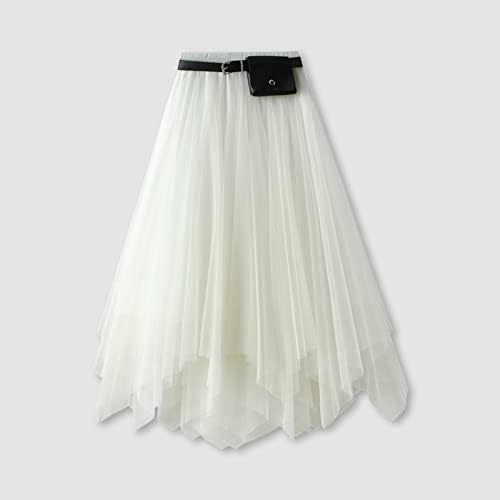 קפלים חצאיות מקסי ארוכות זורמות לנשים מזדמנים קיץ בוהו חצאית מידי הדפס פרחוני מותניים גבוהים נדנדה שכבתית