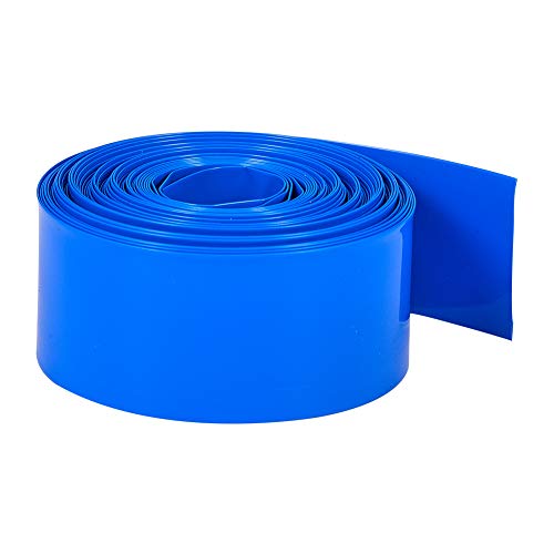 Aicosineg PVC חום מכווץ צינורות סוללה עטוף רוחב שטוח 23 ממ עבור AA ספקי כוח 5M אורך כחול