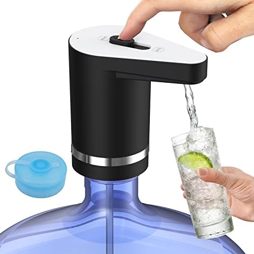 מתקן מים בקבוק עבור 5 ליטר, אוטומטי שתיית מים משאבת, ידני ישר תקע כפתור, טעינה עם כד כובע, פנדה-שחור