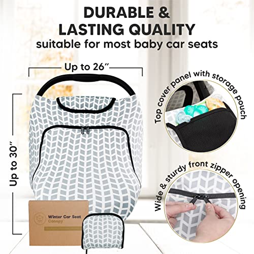 כיסוי מושב לרכב של Keababies לתינוקות ומנשא עטיפת תינוקות - מושב מכונית לתינוק חופה לאביב, סתיו,