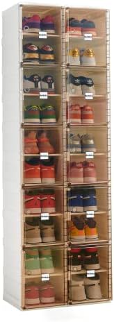מארגן אחסון נעליים של בניטאקו - ארון אחסון נעליים מתקפל עם דלתות - קופסאות אחסון נעליים עמידות