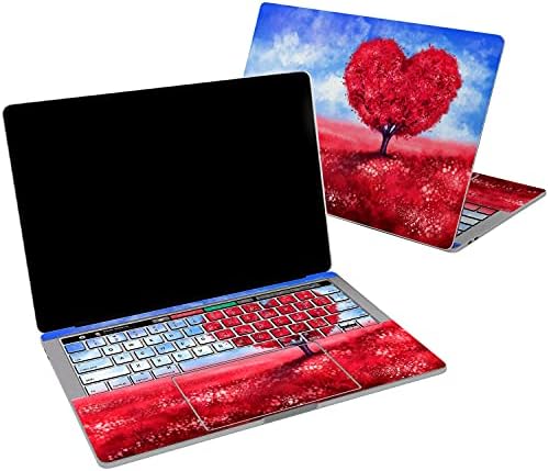 עור ויניל אלטרנטיבי עור תואם לאוויר MacBook 13 אינץ 'מק פרו 16 רשתית 15 12 2020 2019 2018 אהבה אדום עץ לב טבע