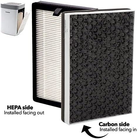החלפת Nuwave HEPA/פילטר פחמן 2 חבילה למטהר אוויר נייד של NUWAVE לחדר גדול ולבית