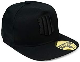 כובע סנאפבק עם אופס שחור 4 עיצוב לוגו מגן מובלט