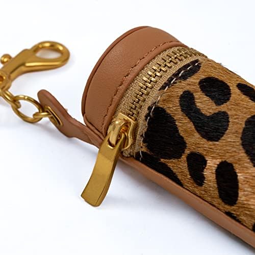 Cockatoo nappa leaeher Zipper Lipstick Case עם מחזיק מפתחות של מחזיק Chapstick