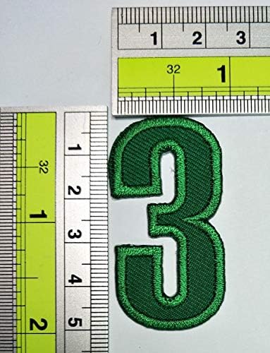 פאריטה 2 אינץ'. ירוק מס 3 מספר 3 מכתב בית ספר ברזל על או לתפור אפליקצית רקום תיקון עבור ג ' ינס מעיל תרמיל חולצה