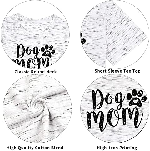 כלב אמא חולצות לנשים מצחיק כלב כפה גרפי הדפסת קצר שרוול או צוואר אמא חולצה