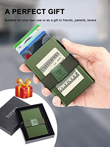 ארנק כרטיס מינימליסטי מוקפץ לגברים-הגנה על חסימת כרטיסים & מחזיק כרטיס אשראי אלומיניום - סילם קל במיוחד עם