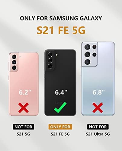Wtyoo עבור Samsung Galaxy S21 Fe Case: ירידה צבאית הגנה על הגנה על הגנה על הוכחה לנייד עם קיקסטנד