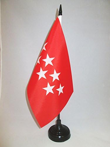 קהילת דגל AZ של דגל שולחן מדריד 5 '' x 8 '' - אזור ספרדי של קומונידד דה מדריד דגל שולחן 21 x 14 סמ - מקל פלסטיק