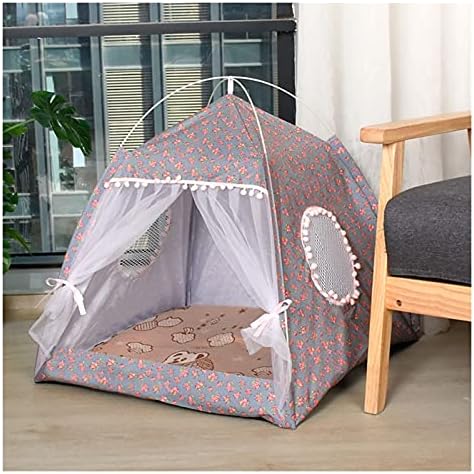 DJDEFK אוהל כלבים מוצרי חיות מחמד מיטת חתול מיטת החתול הכללי טפי סגור ערסל נעים עם רצפות אוהל חתול חיית