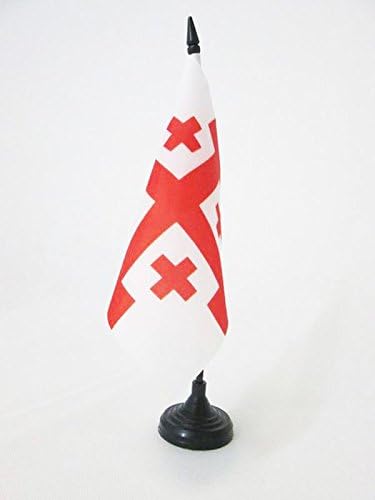 סדר דגל AZ של הקבר הקדוש של דגל שולחן צלב ירושלמי 5 '' x 5 '' - דגל שולחן קתולי 15 x 15 סמ - מקל