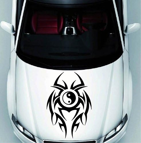 רכב רכב מכונית רכב עיצוב ויניל מדבקה מדבקה אמנות יין יאנג סמל שבטי עיצוב נשלף למכסה המנוע 1202
