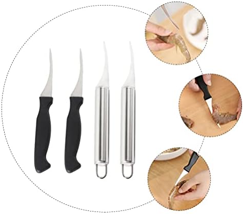 4 יחידות שרימפס דבינר כלי שרימפס מנקה סכין נירוסטה עבור סרטנים הפגזות קו סכין ודגים ניקוי מטבח כלים פירות