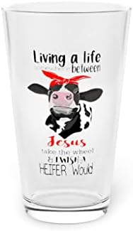 בירה כוס ליטר 16 עוז לחיות את החיים איפשהו בין ישו לקחת את ההגה ואני רוצה פרה היה 16 עוז