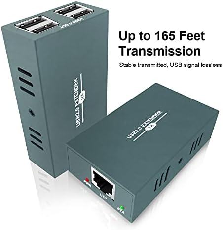 USB 2.0 מאריך מעל Ethernet RJ45 LAN סיומת, עם 4 יציאות USB 2.0, העבירו 50m/165ft מעל Ethernet CAT5/5E/6/7,