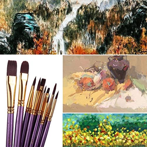 KFJBX 10 יחידות/סט צבעי עט צבעי צבע מברשת צבע ניילון סגול מברשות צבע שיער אמן מברשת ציור שמן למקצוען