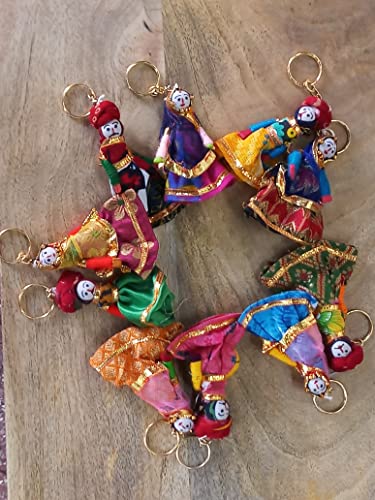 מסורתי 5 זוגות של בובות מפתח שרשרת מפתח טבעת בעבודת יד זכר נקבה בובות תיק תליון קטן צעצוע בד אמנות