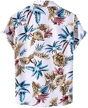 NARHBRG שנות ה -80 שנות ה -90 ALOHA HAWAIIAN חולצות לגברים HIPSTER RETRO כפתור למטה חולצה שרוול