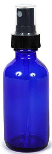 6, כחול קובלט, בקבוקי זכוכית 2 גרם, עם מרססי ערפל עדינים שחורים