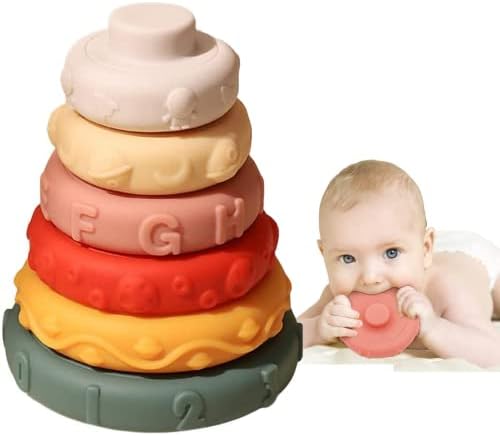 Rohsce Baby Baby Sumging Gup Toy Toy מובלט דבק רך ערימת צעצועים יצירתיים מוקדמים למתנה למתנה